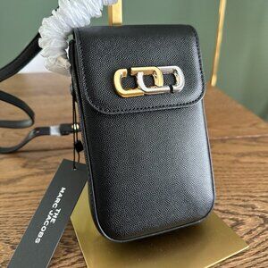 NWT! NEW! Marc Jacobs The Double J Link Phone Crossbody -Women Black